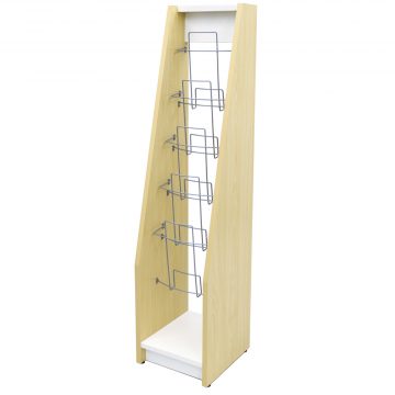 アール・エフ・ヤマカワ 木製カタログスタンドIIシングル ナチュラル×ホワイト (重量：10kg) SHKS2-001NW|【店舗用品】