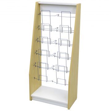 アール・エフ・ヤマカワ 木製カタログスタンドIIダブル ナチュラル×ホワイト (重量：13kg) SHKS2-002NW|【店舗用品】