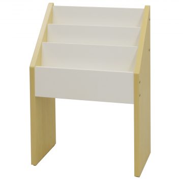 アール・エフ・ヤマカワ 木製マガジンラック ナチュラル×ホワイト (重量：13kg) SHWA-001NW|シェルフ・収納棚