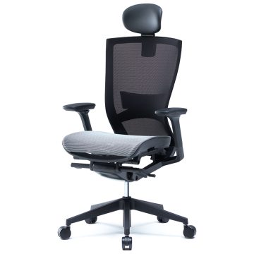 アール・エフ・ヤマカワ T50air チェア 可動肘 ヘッドレスト ランバー付 グレー (重量：17.5kg) CHXRF6100AHZ2D1B|オフィスチェアー