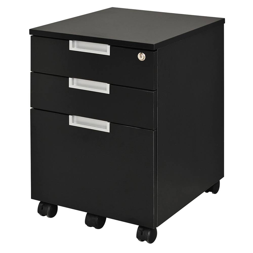 アール・エフ・ヤマカワ スチール脚デスク インサイドワゴン ブラック (重量：23.5kg) GZCA-SLBK|オフィスデスク