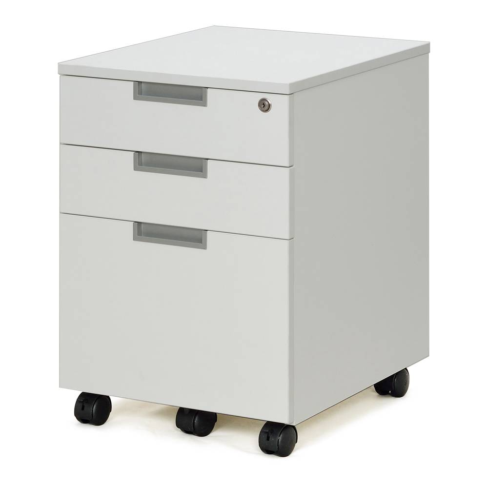 アール・エフ・ヤマカワ スチール脚デスク インサイドワゴン ホワイト (重量：23.5kg) GZCA-SLWH|オフィスデスク