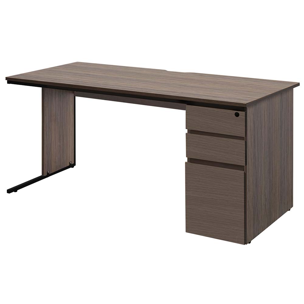 アール・エフ・ヤマカワ ワークデスクII片袖 W1400×D700 ウォルナットII (重量：44kg) GZWC2-1470DM2|オフィスデスク