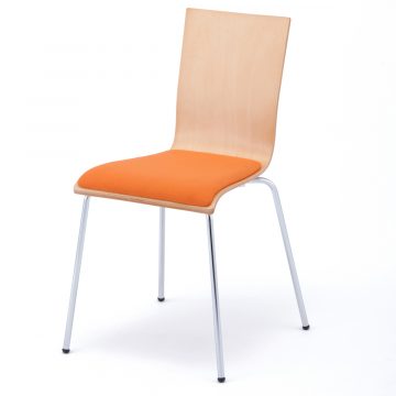 アール・エフ・ヤマカワ プライウッドチェア オレンジ パッド付 (重量：4kg) RFC-FPOR|オフィスチェアー