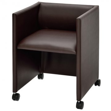 アール・エフ・ヤマカワ キャスター付応接チェア ダークブラウン (重量：12kg) RFC-FPRPDB|オフィスチェアー