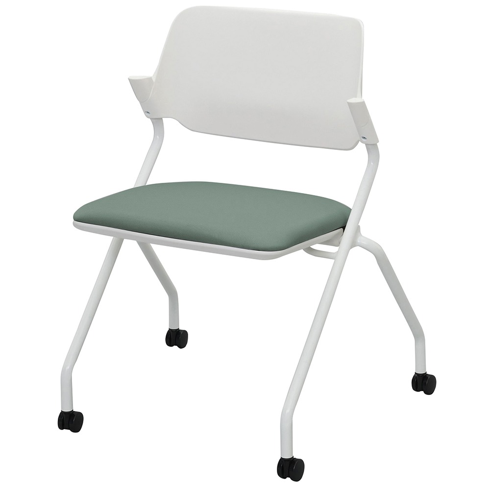 アール・エフ・ヤマカワ SYネスティングチェア 肘無シ ファブリック スモーキーグリーン (重量：7kg) RFC-SYFSG|オフィスチェアー