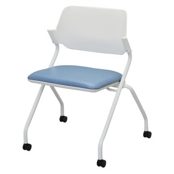 アール・エフ・ヤマカワ SYネスティングチェア 肘無シ PVC アッシュブルー (重量：7kg) RFC-SYPAB|オフィスチェアー