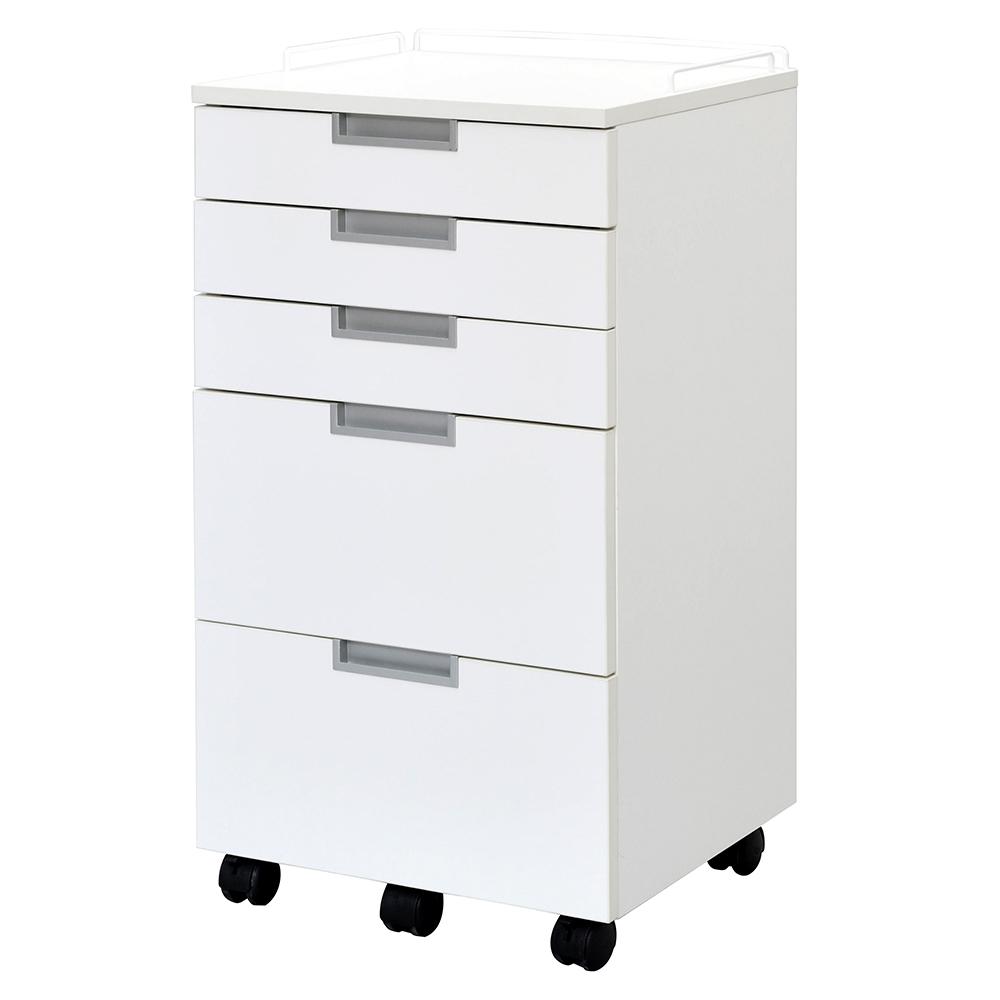 アール・エフ・ヤマカワ デンタルワゴン 5段 ホワイト (重量：33.5kg) RFCA-DT5WH|オフィスデスク