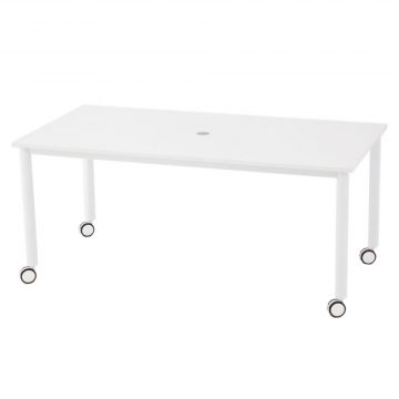 アール・エフ・ヤマカワ キャスターテーブル ホワイト脚 W1600×D800 ホワイト (重量：26kg) RFCTT-WL1680WH|会議用・ミーテングテーブル