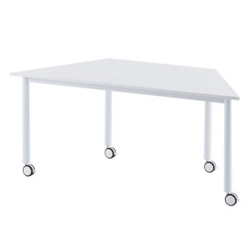 アール・エフ・ヤマカワ キャスターテーブル ホワイト脚 台形 ホワイト (重量：19.5kg) RFCTT-WL8016DWH|会議用・ミーテングテーブル