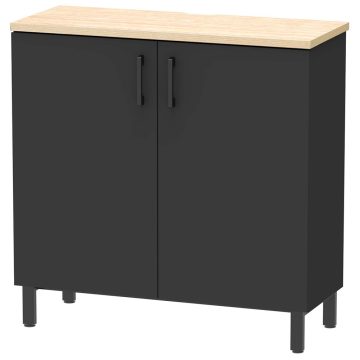 アール・エフ・ヤマカワ 収納カウンター 開キ扉タイプ W1000×D400 ブラック  RFDBC-1040NB-DR