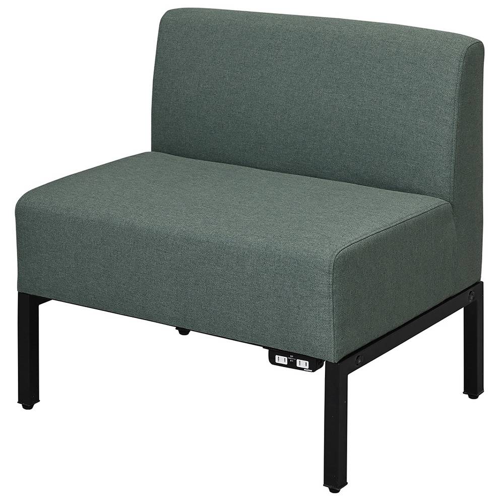 アール・エフ・ヤマカワ カッコ ファブリックソファ W720 グリーン コンセント付 (重量：14kg) RFFBS-72GN-NC|ソファー