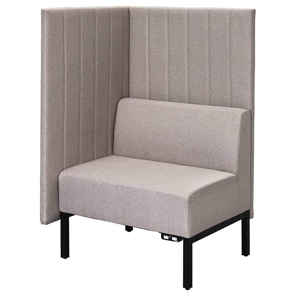 アール・エフ・ヤマカワ カッコ ファブリックソファ W760×H1230 ベージュ 片側パネルタイプ コンセント付  RFFBS-7612BEK-NC