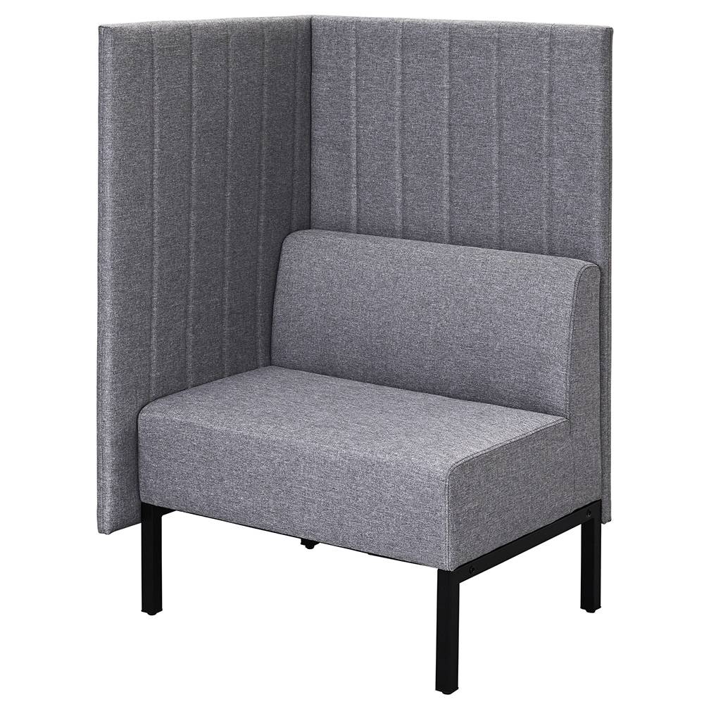 アール・エフ・ヤマカワ カッコ ファブリックソファ W760×H1230 ライトグレー 片側パネルタイプ (重量：22.5kg) RFFBS-7612LGK|ソファー