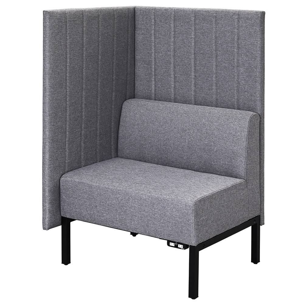 アール・エフ・ヤマカワ カッコ ファブリックソファ W760×H1230 ライトグレー 片側パネルタイプ コンセント付  RFFBS-7612LGK-NC