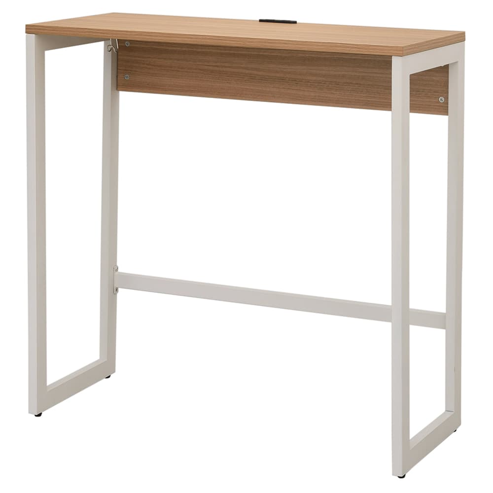 【車上渡し】アール・エフ・ヤマカワ リスム ハイデスク W1000×D450 ウォルナット×ホワイト脚 (2ヶ口コンセント付) (重量：19.4kg) RFFHD-1045DM-WL|オフィスデスク