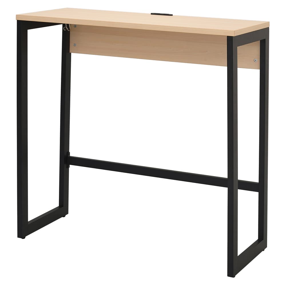 【車上渡し】アール・エフ・ヤマカワ リスム ハイデスク W1000×D450 ナチュラル×ブラック脚 (2ヶ口コンセント付) (重量：19.4kg) RFFHD-1045NA-BL|オフィスデスク