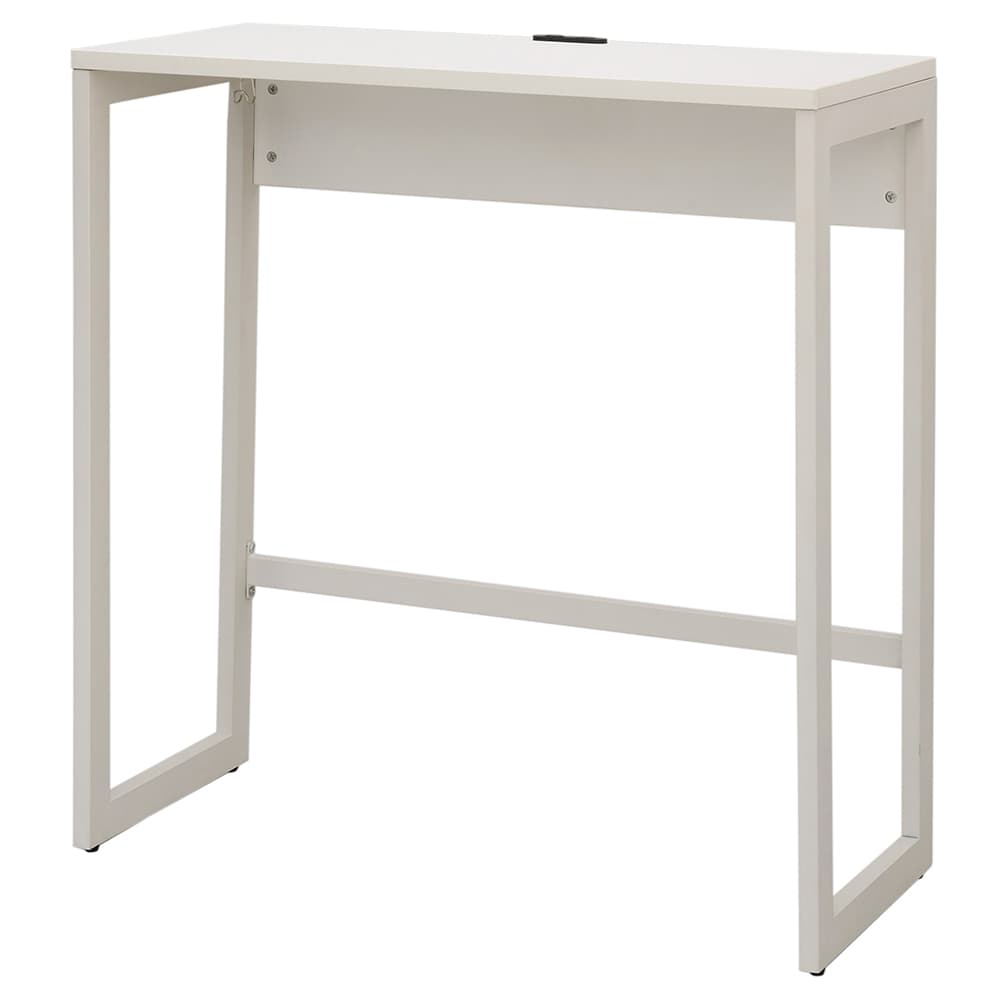 【車上渡し】アール・エフ・ヤマカワ リスム ハイデスク W1000×D450 ホワイト×ホワイト脚 (2ヶ口コンセント付) (重量：19.4kg) RFFHD-1045WH-WL|オフィスデスク