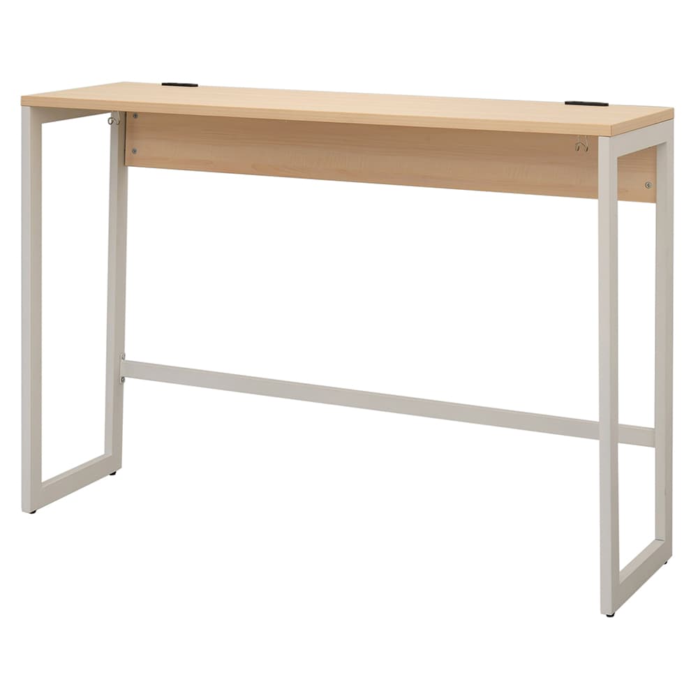 【車上渡し】アール・エフ・ヤマカワ リスム ハイデスク W1500×D450 ナチュラル×ホワイト脚 (2ヶ口コンセント付) (重量：24.8kg) RFFHD-1545NA-WL|オフィスデスク