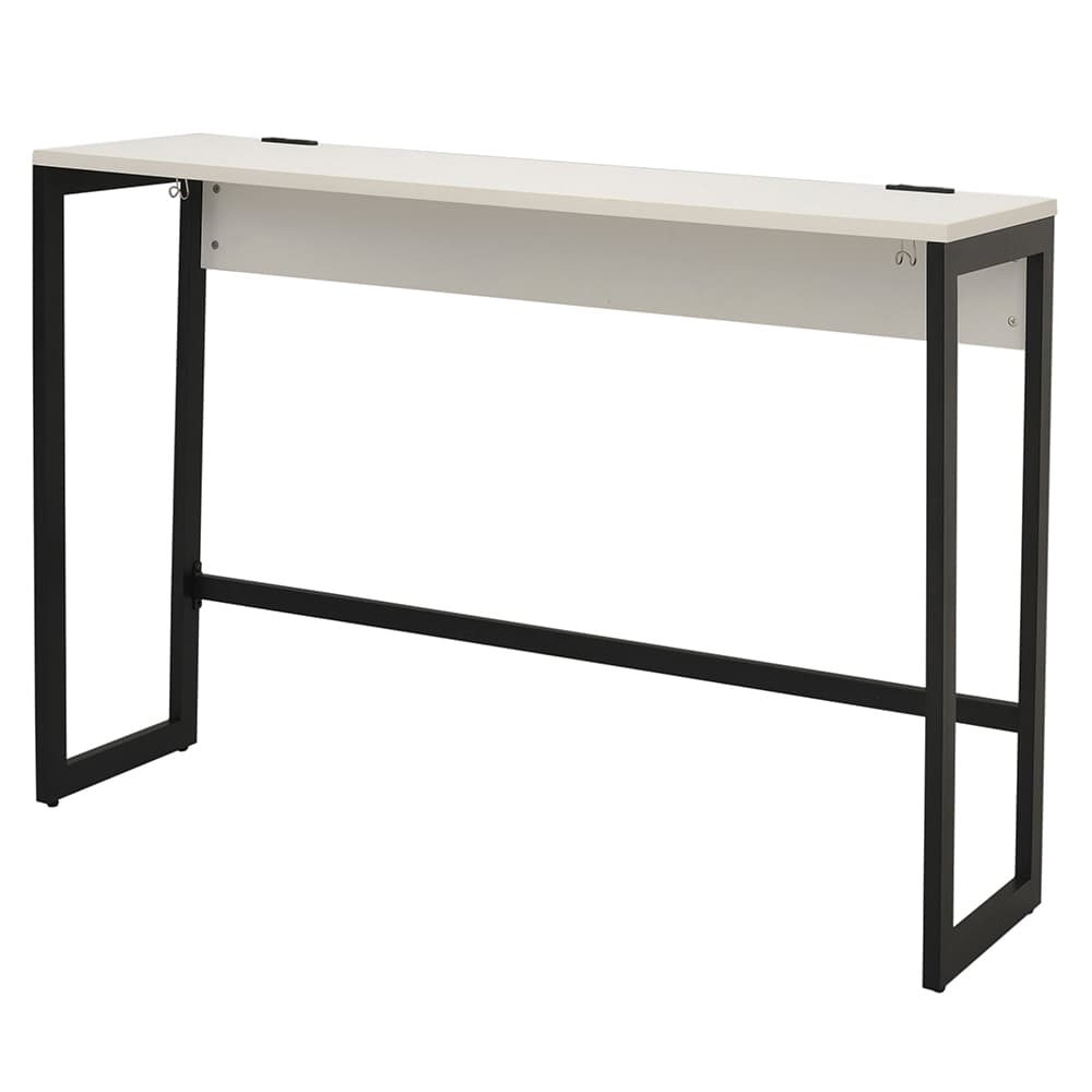 【車上渡し】アール・エフ・ヤマカワ リスム ハイデスク W1500×D450 ホワイト×ブラック脚 (2ヶ口コンセント付) (重量：24.8kg) RFFHD-1545WH-BL|オフィスデスク