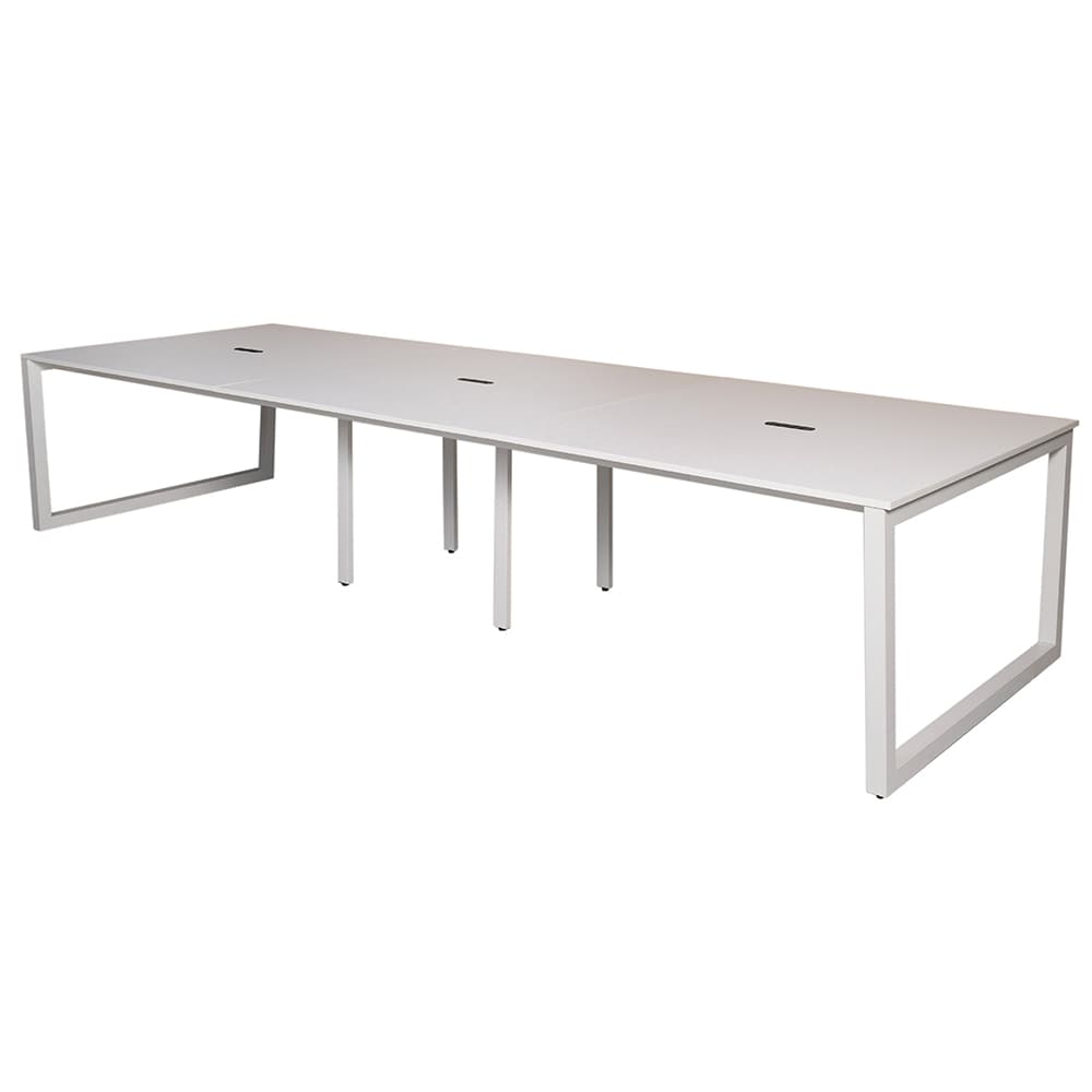 【車上渡し】アール・エフ・ヤマカワ リスム フリーアドレス用テーブル W3600×D1200 ホワイト×ホワイト脚 (4ヶ口コンセント付) (重量：104kg) RFFLT-3612WH-WL|オフィスデスク