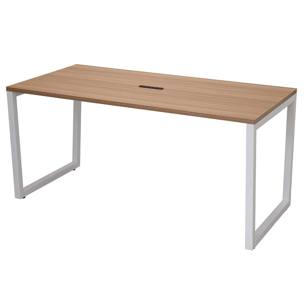 アール・エフ・ヤマカワ リスム ミーティングテーブル W1500×D750 ウォルナット×ホワイト脚 (4ヶ口コンセント付)RFFMT-1575DM-WL