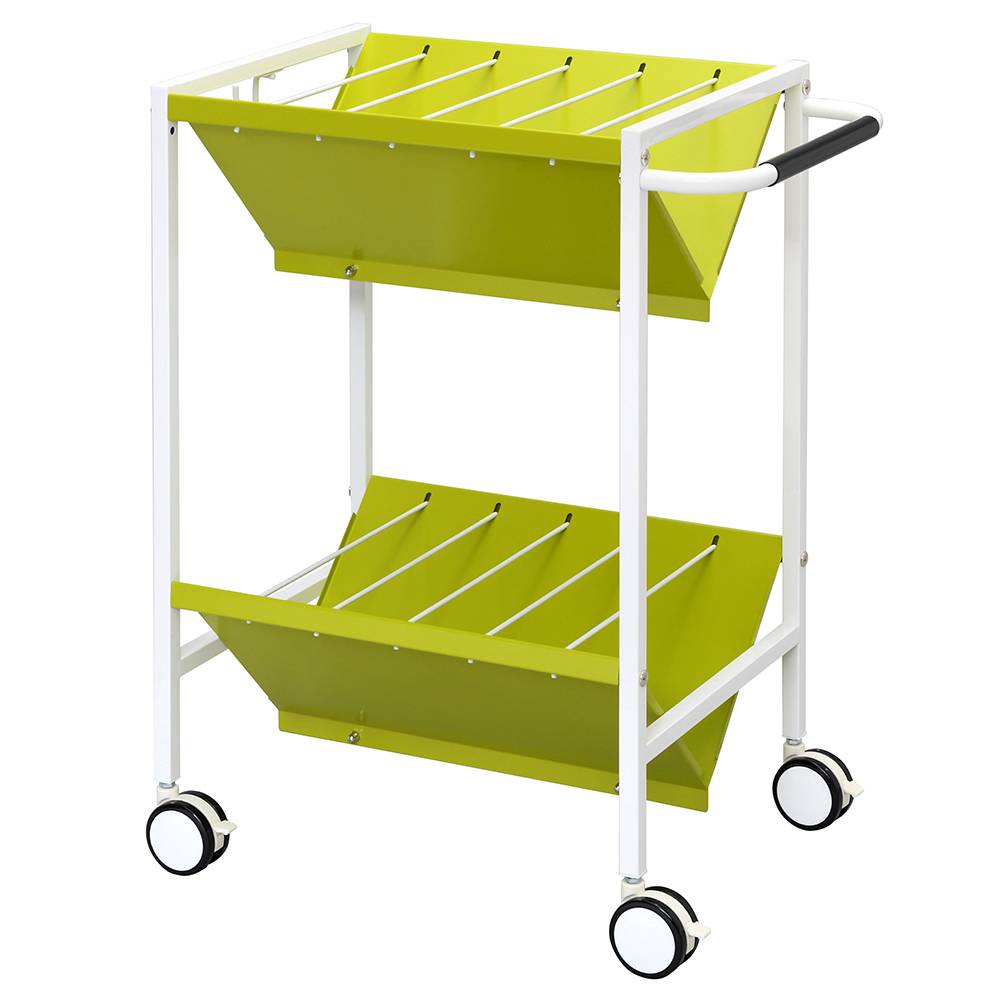 アール・エフ・ヤマカワ スチールファイルワゴンII グリーン (重量：9.5kg) RFFR2-STGN|オフィスデスク