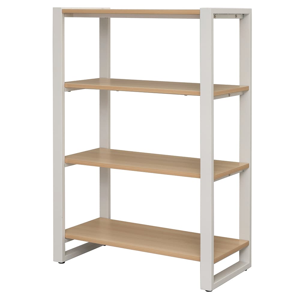 アール・エフ・ヤマカワ リスムシェルフ W800 3段 ナチュラル×ホワイトフレーム (重量：26kg) RFFSH-803NA-WF|シェルフ・収納棚