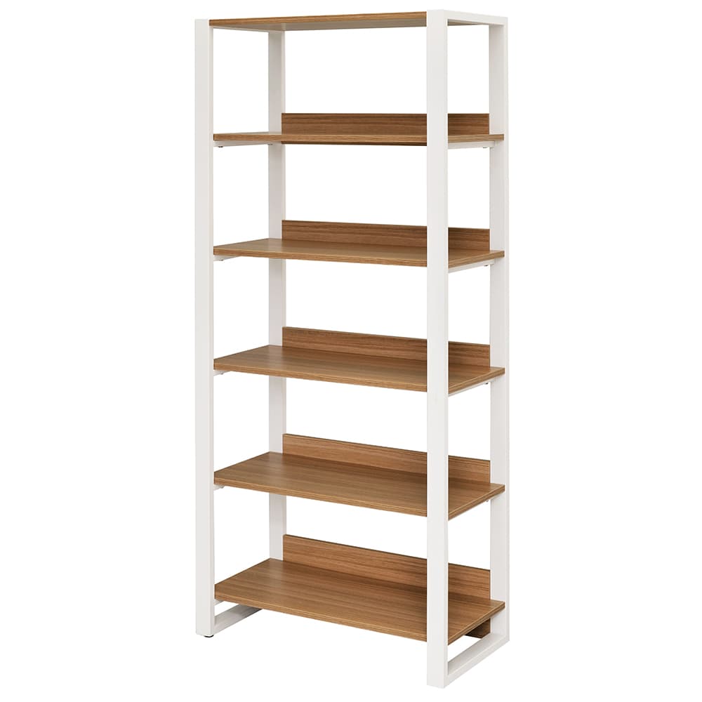 アール・エフ・ヤマカワ リスムシェルフ W800 5段 ウォルナット×ホワイトフレーム (重量：40kg) RFFSH-805DM-WF|シェルフ・収納棚