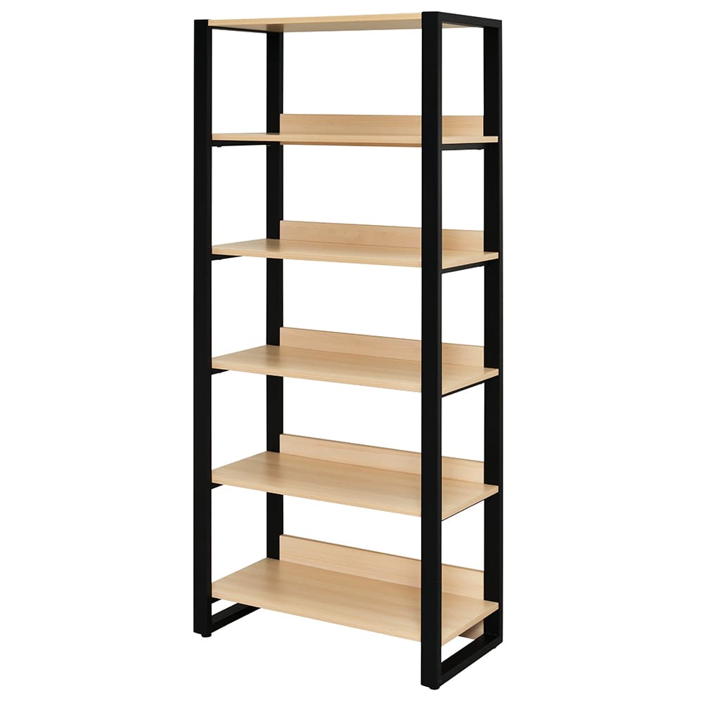 アール・エフ・ヤマカワ リスムシェルフ W800 5段 ナチュラル×ブラックフレーム  RFFSH-805NA-BF