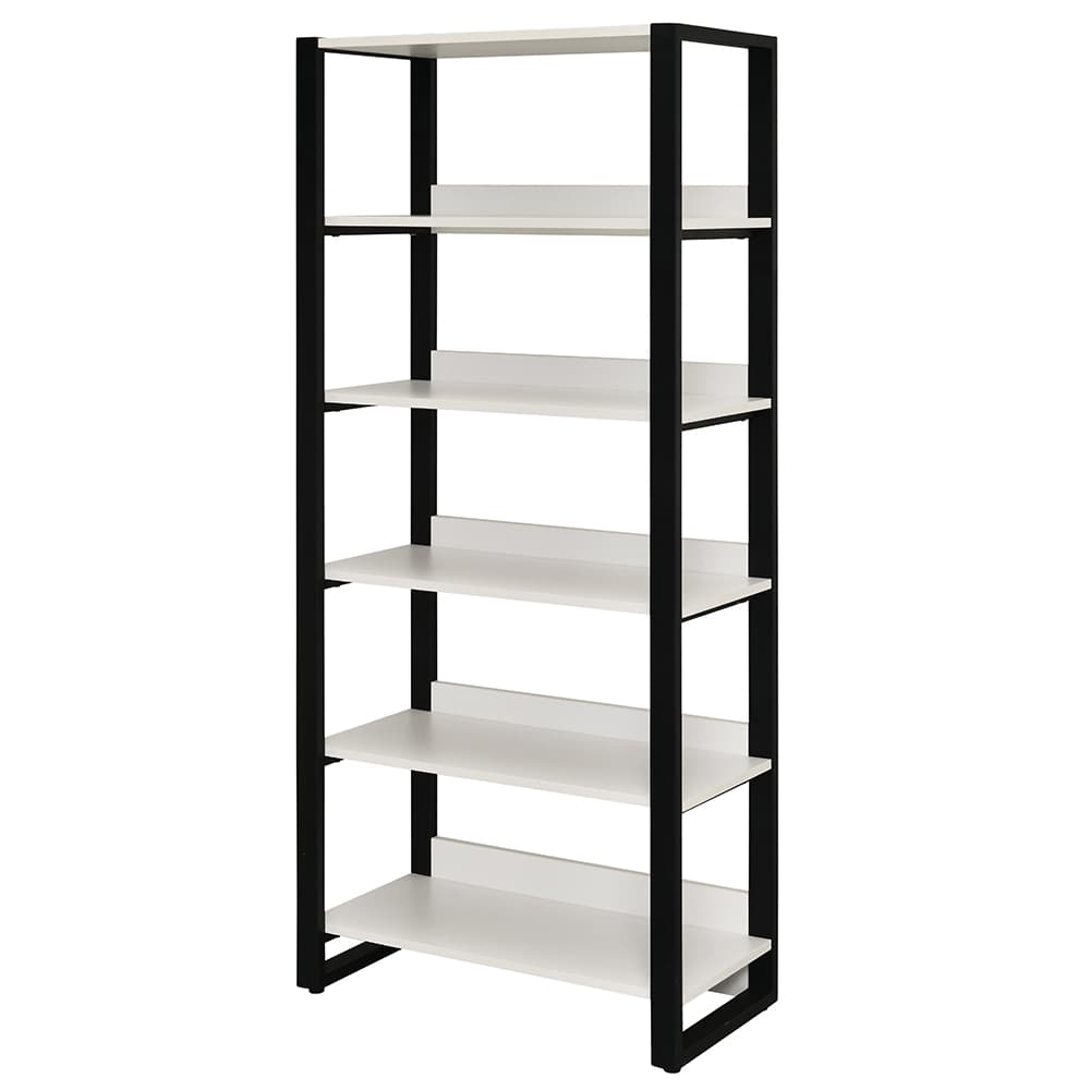 アール・エフ・ヤマカワ リスムシェルフ W800 5段 ホワイト×ブラックフレーム  RFFSH-805WH-BF