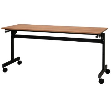 【車上渡し】アール・エフ・ヤマカワ シンプルフォールディング テーブルIII W1500×D600 ウォルナット (重量：22.3kg) RFFT3-1560DM|会議用・ミーテングテーブル