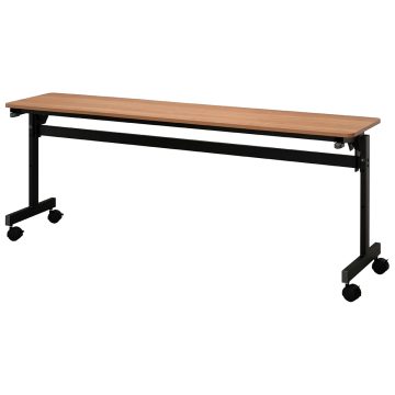 【車上渡し】アール・エフ・ヤマカワ シンプルフォールディング テーブルIII W1800×D400 ウォルナット (重量：18.8kg) RFFT3-1840DM|会議用・ミーテングテーブル