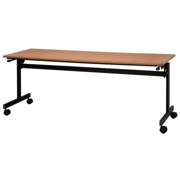 【車上渡し】アール・エフ・ヤマカワ シンプルフォールディング テーブルIII W1800×D600 ウォルナット (重量：24.5kg) RFFT3-1860DM|会議用・ミーテングテーブル