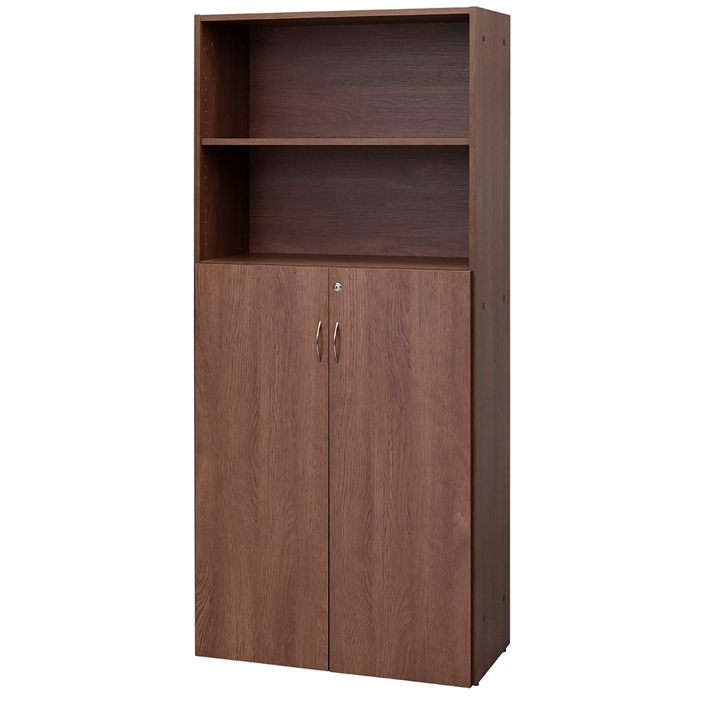 アール・エフ・ヤマカワ 可動棚ハイシェルフII 共通扉付 DMJウォルナットII (重量：61kg) RFHS2-DM2HFD|シェルフ・収納棚