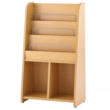 アール・エフ・ヤマカワ 木製マガジンラックII ハイ ナチュラル (重量：17.5kg) RFMR2-NH|シェルフ・収納棚