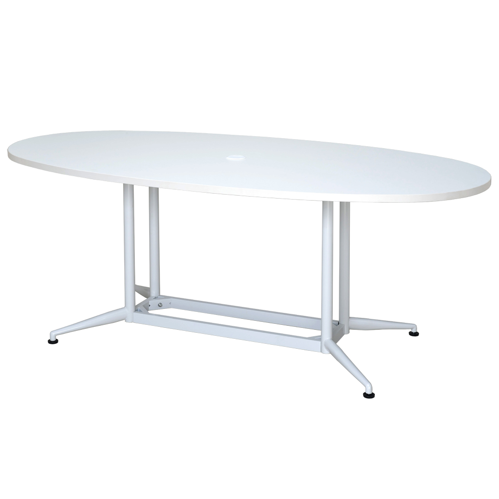 アール・エフ・ヤマカワ OAオーバルテーブル W1800×D900 ホワイト (重量：32kg) RFOVT-OA1890WH|会議用・ミーテングテーブル