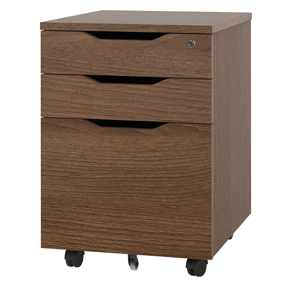 【車上渡し】アール・エフ・ヤマカワ プラン インサイドワゴン ウォルナット (重量：22.5kg) RFPCA-DM|デスクサイドワゴン