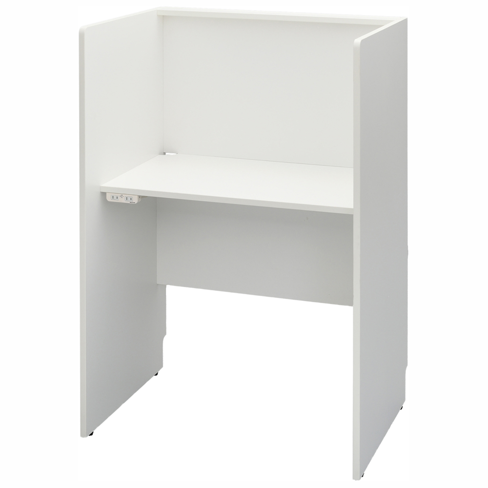 アール・エフ・ヤマカワ RFPCブース2 W800×D600 基本 ホワイト 2ヶ口コンセント付 (重量：32.5kg) RFPCB2-8060WH-NC|オフィスデスク