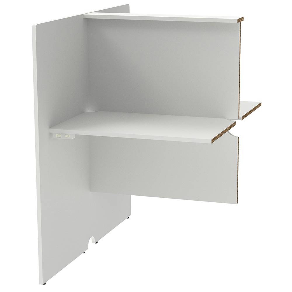 アール・エフ・ヤマカワ RFPCブース 対面タイプ 増連 W800×D1200 ホワイト 2ヶ口コンセント付 (重量：38kg) RFPCT-8012ADWH-NC|オフィスデスク