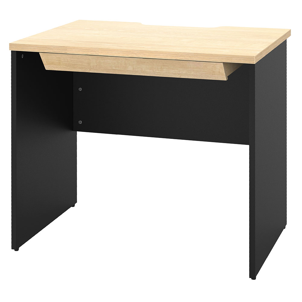 【車上渡し】アール・エフ・ヤマカワ プラン 木製デスク W800×D600 ナチュラル×ブラック脚 (引出付) (重量：25.2kg) RFPD-0860NA-BL-DR|オフィスデスク