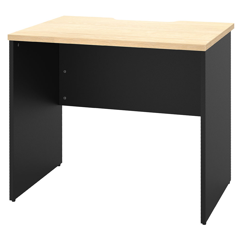 【車上渡し】アール・エフ・ヤマカワ プラン 木製デスク W800×D600 ナチュラル×ブラック脚 (重量：21kg) RFPD-0860NA-BL|オフィスデスク