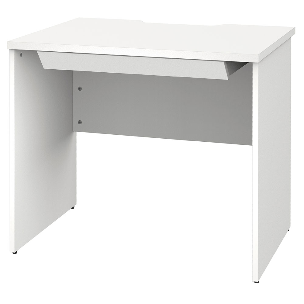 【車上渡し】アール・エフ・ヤマカワ プラン 木製デスク W800×D600 ホワイト×ホワイト脚 (引出付) (重量：25.2kg) RFPD-0860WH-WL-DR|オフィスデスク