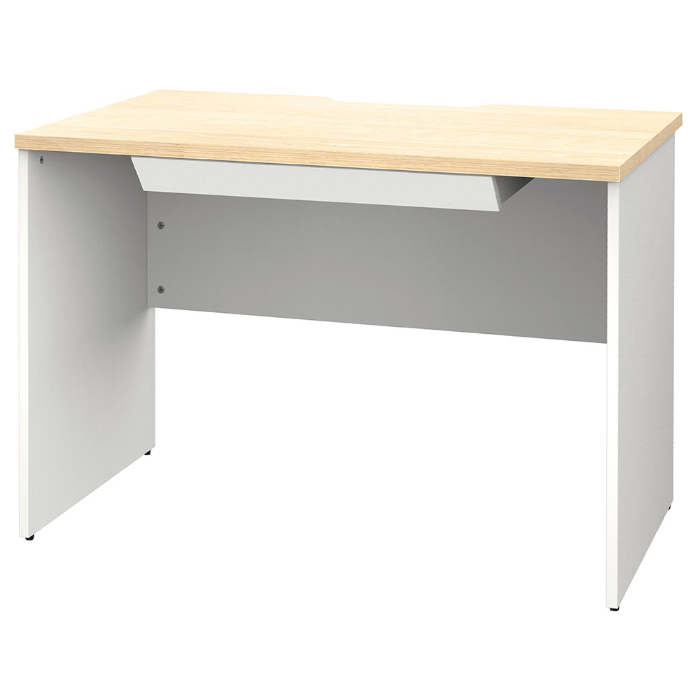 【車上渡し】アール・エフ・ヤマカワ プラン 木製デスク W1000×D600 ナチュラル×ホワイト脚 (引出付) (重量：27.5kg) RFPD-1060NA-WL-DR|オフィスデスク