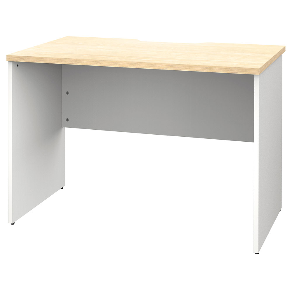 【車上渡し】アール・エフ・ヤマカワ プラン 木製デスク W1000×D600 ナチュラル×ホワイト脚 (重量：23.3kg) RFPD-1060NA-WL|オフィスデスク