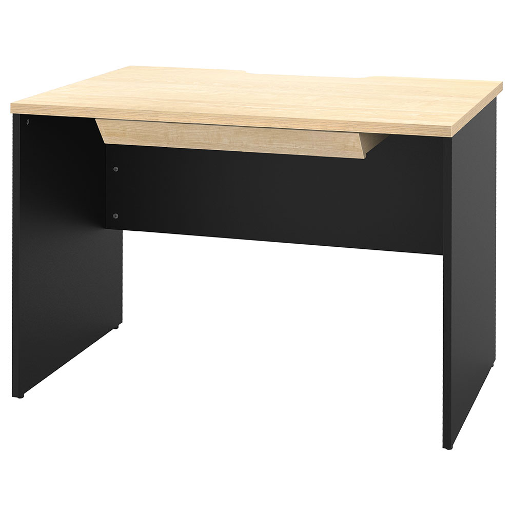 【車上渡し】アール・エフ・ヤマカワ プラン 木製デスク W1000×D700 ナチュラル×ブラック脚 (引出付) (重量：30.1kg) RFPD-1070NA-BL-DR|オフィスデスク