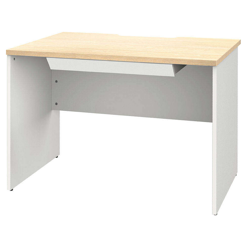 【車上渡し】アール・エフ・ヤマカワ プラン 木製デスク W1000×D700 ナチュラル×ホワイト脚 (引出付) (重量：30.1kg) RFPD-1070NA-WL-DR|オフィスデスク