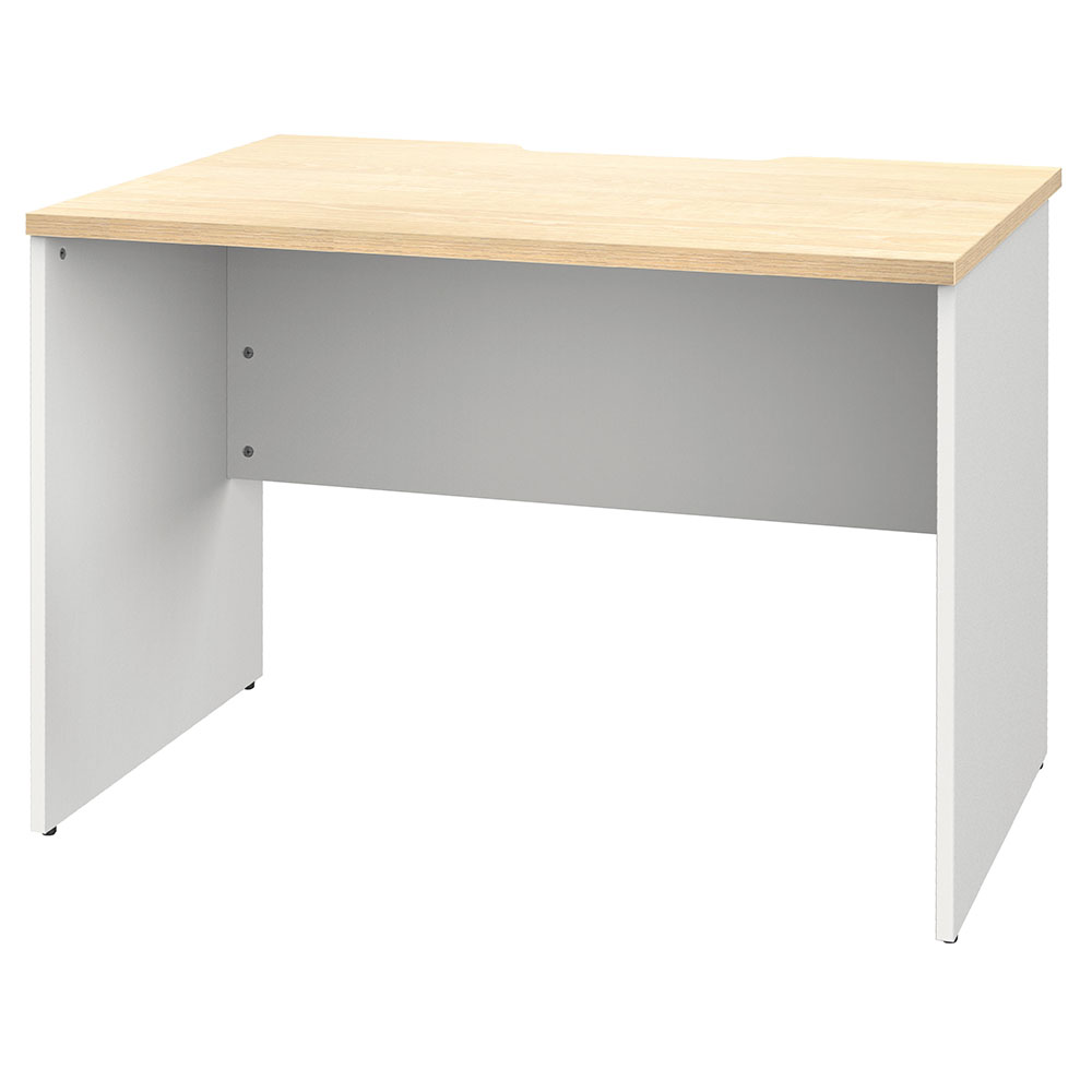 【車上渡し】アール・エフ・ヤマカワ プラン 木製デスク W1000×D700 ナチュラル×ホワイト脚 (重量：25.9kg) RFPD-1070NA-WL|オフィスデスク