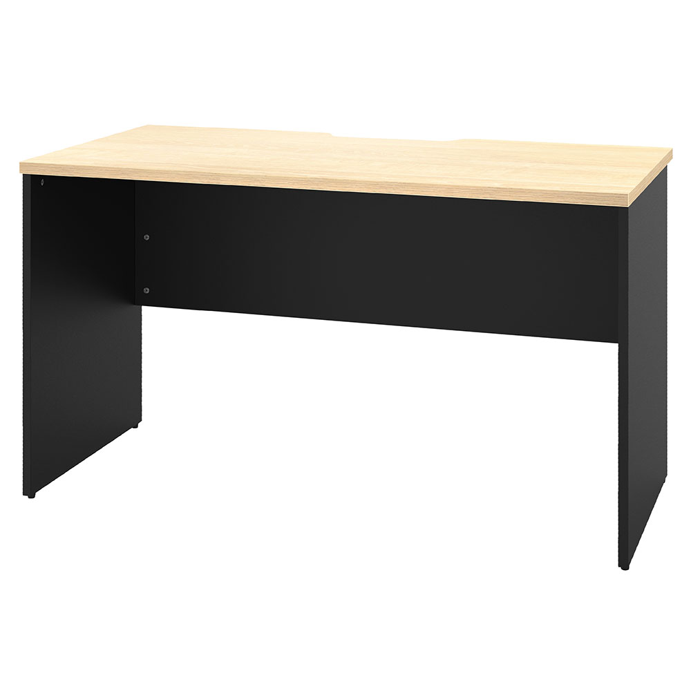 【車上渡し】アール・エフ・ヤマカワ プラン 木製デスク W1200×D600 ナチュラル×ブラック脚 (重量：26.1kg) RFPD-1260NA-BL|オフィスデスク