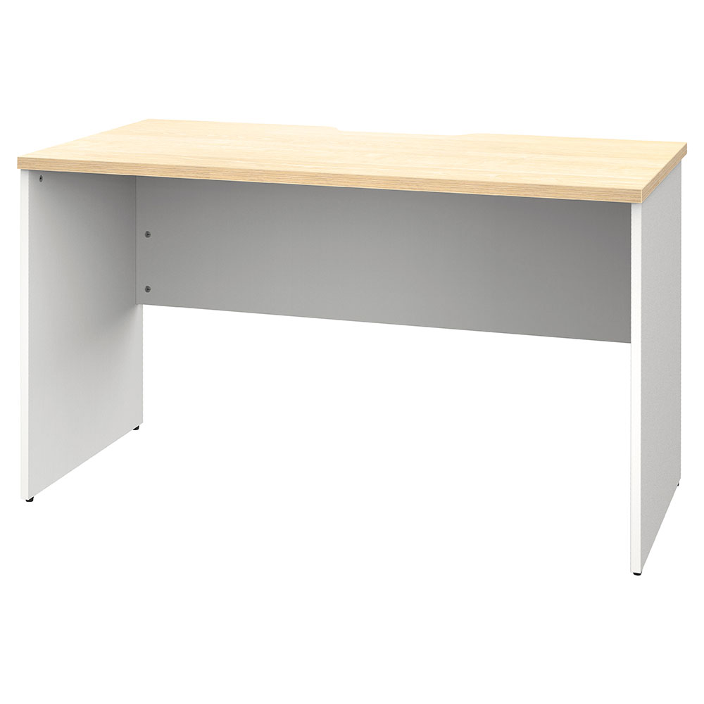 【車上渡し】アール・エフ・ヤマカワ プラン 木製デスク W1200×D600 ナチュラル×ホワイト脚 (重量：26.1kg) RFPD-1260NA-WL|オフィスデスク